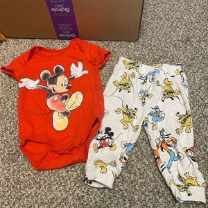 Disney Baby Mickey Mouse Bodysuit & Pants Set Unisex Multicolor